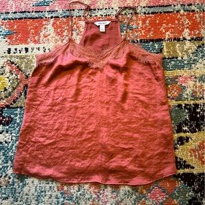 Nine West solid tank top women’s size S brick color